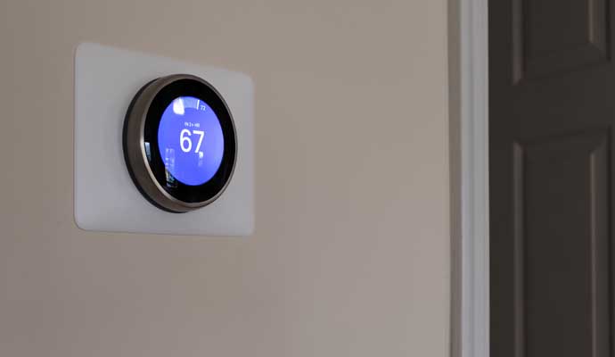 Installed thermostat in room