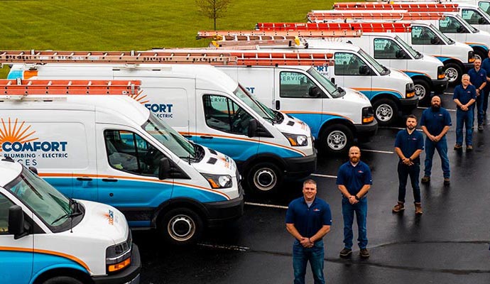 Choice Comfort Services vehicles with team members