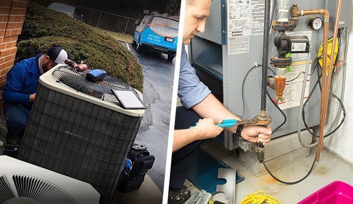 Collage of heating system and furnace repair