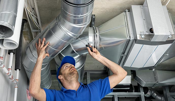 Professional duct system installing